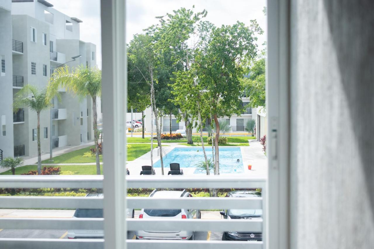 Depto 2 Rec. Con Vista A La Piscina En C. Privada Apartamento Playa del Carmen Exterior foto